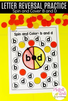 a printable letter reveal practice for beginning and ending sounds with the letters b and d