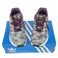 Adidas ZX Flux J Torsion Kids Sneakers AQ8439 Youth Size US 6.5, Uk 6, EUR 39.5 Color Black, White, Merlot, Gold Year 2015 The Original Box Is Included But Is A Little Damaged. Pre-Owned Excellent Condition, Gently Worn There Are Some Light Marks, Spots, And Very Light Scuffs On Both Shoes, Please See All Photos Before Purchasing. Shipped With USPS Mail. Item Will Be Shipped In Its Original Box Inside Of A Poly Bag. R80sales Payments: eBays Managed Payments Shipments: we ship all items within 2 Adidas Zx Flux, Adidas Zx, Sperry Sneaker, Poly Bags, Kids Sneakers, Running Sneakers, Merlot, Black Color, Original Box