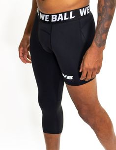 85% POLYESTER, 15% SPANDEX MATERIAL BLEND PERFECTLY FITTED TIGHTS, YET BREATHABLE WBTECH™ FABRIC, FOR A SNUG & COMPRESSIVE FEEL MESH CROTCH & CALF PANELS FOR INCREASED VENTILATION REINFORCED, INTERLOCKED TOPSTITCHING FOR ULTIMATE DURABILITY PREMIUM 'WE BALL SPORTS' WAISTBAND Black Tights, Lacrosse, Tights, Mesh, Spandex, Sports, Fabric, Black