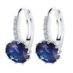 Wicked Wonders VIP Bling Earrings Match Made in Heaven Royal Blue Earrings Affordable Bling_Bling Fashion Paparazzi Gold Diamond Hoop Earrings, Luxury Earrings, Ear Stud, Zirconia Earrings, Crystal Stud Earrings, Diamond Hoop Earrings, Flower Earrings Studs, Round Earrings, Elegant Earrings