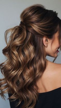 #beauty, #makeup, #skincare, #haircare Homecoming Hair For Long Thick Hair, Hair Styles For Long Hair Everyday, Evening Long Hairstyles, Long Hair Gala Hairstyles, Easy Hairstyles For Black Tie Event, Easy Wedding Hairstyles Down, Long Hairstyles Dressy, Easy Hair Do For Wedding Guest, Hairstyle For Wedding Guest Long Hair