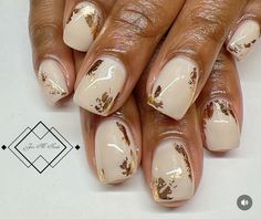 Nude Gold Nails, Gel Overlay Nails, Nail Party, Nail Boutique, Overlay Nails, Nails 2018, Retro Nails, Gel Overlay