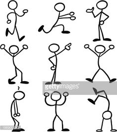 cartoon stick figures with different poses