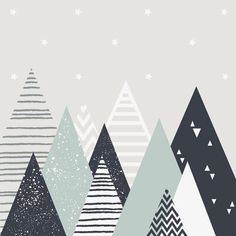 an abstract christmas card with trees and stars