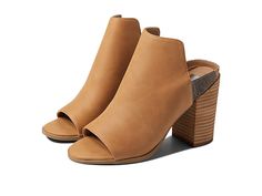 DV Dolce Vita Barkar - Women's Shoes : Camel : Stand out from the crowd in any outfit with the DV by Dolce Vita Barkar heels. Slide on style. Open toe design. Round toe silhouette. Stacked block heels. Man-made uppers, linings, and insoles. Leather and rubber outsoles. Imported. Measurements: Heel Height: 4 in Weight: 13 oz Shaft: 5 in Product measurements were taken using size 9, width M. Please note that measurements may vary by size. Weight of footwear is based on a single item, not a pair. Slide On, Toe Designs, Casual Shoes Women, Product Reviews, Heeled Mules, Mule Shoe, Women's Shoes, Block Heels, Open Toe