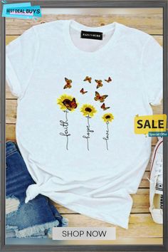 Crew Neck Cotton-blend Casual T-shirt Casual Printed T-shirt For Fall, Casual Printed Fall T-shirt, Casual Yellow T-shirt For Fall, White T-shirt With Front Print For Spring, Spring White T-shirt With Front Print, Casual White T-shirt For Fall, Fall White Printed T-shirt, Printed Short Sleeve T-shirt For Fall, Yellow Printed T-shirt For Fall