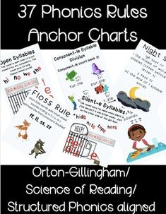 three phonics rules anchor chart for children to use with their own text and pictures