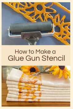 Hot Glue Stencil, Make A Stencil, Hot Glue Art, Sunflower Stencil, Family Dinner Party, Glue Art, How To Make Stencils, Stencil Crafts, Fun Craft