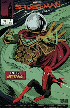 the cover to spider - man, featuring an image of a person in a space suit