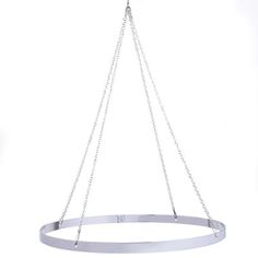 a large circular light fixture with chains hanging from it's sides, on a white background