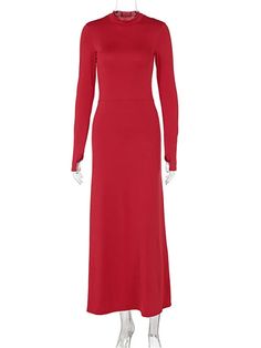 Vevesc Solid Elegant Fashion Long Dress For Women Basic Long Sleeve Patchwork Autumn Ribbed Dress Hollow Out Party Dress SIZE (Unit: CM): S,M,L S : Bust:60CM Waist:50CM Hips:60CM Length:134CM M : Bust:64CM Waist:54CM Hips:64CM Length:135CM L : Bust:68CM Waist:58CM Hips:68CM Length:136CM Note:( 1 CM =0.39 Inch, 1 Inch = 2.54 CM) Fitted Red Long Sleeve Dress For Winter, Fitted Long Sleeve Red Dress For Party, Fitted Red Long Sleeve Dress For Party, Red Long Sleeve Bodycon Dress For Fall, Fitted Red Long Sleeve Dress For Evening, Red Fitted Long Sleeve Party Dress, Fitted Solid Red Midi Dress, Stretch Maxi Length Long Sleeve Dress, Fitted Red Long Sleeve Spring Dress