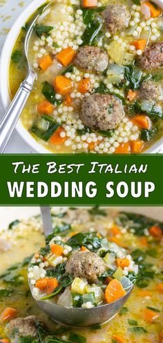 the best italian wedding soup with meatballs and vegetables