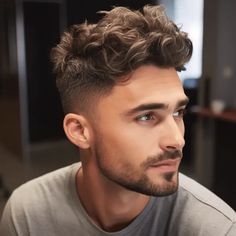 Wavy Top with Low Fade 1 Men’s Hairstyle Wavy, Short Wavy Hair Men Fade, Short Wavy Mens Haircut, Men’s Short Wavy Hair Styles, Hairstyles For Wavy Hair Men, Mid Length Hair Men Wavy, Men’s Wavy Hair, Men’s Wavy Hairstyles, Wavy Mens Hairstyles