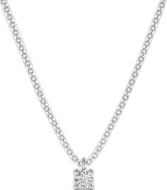 White Gold Solitaire Necklace With Delicate Chain For Anniversary, Classic Solitaire Necklace With Delicate Chain And Cubic Zirconia, Formal Solitaire Necklace With Delicate Chain And Round Cut, Formal Solitaire Necklace With Round Pendant And Cable Chain, White Gold Solitaire Necklace With Delicate Chain, Formal Solitaire Necklace With Cable Chain, Classic Diamond White Necklace With Delicate Chain, Diamond White Solitaire Pendant Necklace With Delicate Chain, Dainty Solitaire Necklace With Cable Chain For Formal Occasions