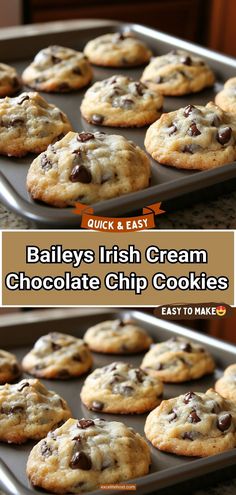 an image of chocolate chip cookies on a baking sheet with the title text overlay