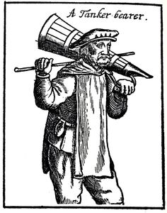 an illustration of a man with a hat on his head and holding a telescope in one hand