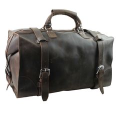 Dimension: 21 * 11 * 12"; Weight: 7-8 Lb Full Leahter Duffle Bag With No Lining Inside 2 Large Internal Pockets; Pen Holders Non-Rusty Silver Color Nickle Coated Hardware Luxury Leather Weekender Bag For Overnight Trips, Luxury Rectangular Oiled Leather Bag, Formal Leather Duffle Bag With Leather Handles, Leather Satchel Weekender Bag For Overnight Trips, Luxury Leather Bag For Overnight Trips, Elegant Leather Duffle Bag For Overnight Trips, Rectangular Leather Duffle Bag For Formal Occasions, Formal Leather Duffle Bag With Leather Lining, Leather Briefcase For Overnight Trips