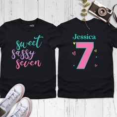 Sweet Sassy Seven Birthday Shirt, 7th Girl Birthday Queen Tshirt, Custom Seventh Birthday Shirt, Birthday Party Shirt, Its my Birthday Tee Celebrate your little queen's big day with our Sweet Sassy Seven Birthday Shirt! This 7th Girl Birthday Queen Tshirt is perfect for making her feel extra special on her birthday. Custom-designed for her seventh birthday, this Birthday Party Shirt adds a touch of fun and flair to the festivities. Let everyone know it's her big day with the bold "It's My Birthd Seven Birthday Shirt, Seventh Birthday, Kids Birthday Shirts, Tshirt Custom, Birthday Queen, Queen Tshirt, Queen Shirts, Birthday Girl Shirt, Birthday Party Shirt