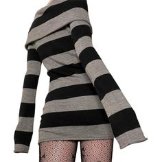 Y2K Striped Sweater Mini Dress Mall Goth Grunge Emo Bodycon Chic Women Off Shoulder Full Sleeve Slim Fit Dresses 00s Vintage [20231219] window.adminAccountId=237583079; Hogwarts Dr, Punk Dress, Striped Knit Dress, Goth Dress, Emo Outfits, Aesthetic Stuff, Stil Inspiration, Long Sleeve Short Dress, Mini Sweater Dress