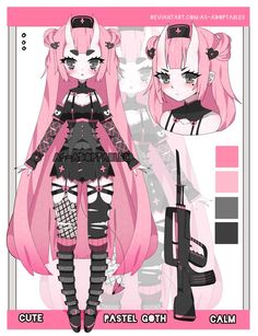 Pastel Goth Outfits Drawings, As Adoptables, Goth Vtuber, Kawaii Goth Aesthetic, Pastel Goth Anime, Pastel Goth Aesthetic, Outfit Drawing, Animes Emo