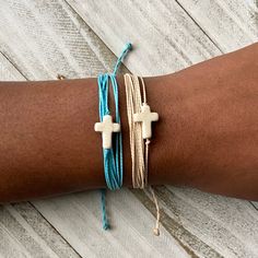 Multi-string Christian Cross Bracelet waterproof Adjustable - Etsy Adjustable Cross Friendship Bracelets As Gifts, Adjustable Cross-shaped Friendship Bracelets As Gifts, White Waxed Cord Friendship Bracelets, White Friendship Bracelets With Waxed Cord, Casual Cross Jewelry For Gifts, Casual Cross Jewelry Gift, Spiritual Adjustable Friendship Bracelets For Beach, Spiritual Friendship Bracelets For Beach With Adjustable Cord, Spiritual Friendship Bracelets For The Beach