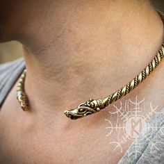 Nwot Handmade Brass - Norse Viking Torc Necklace With Fenrir The Wolf #Viking #Brass #Torc #Necklace #Fenrir #Wolf #Norse #Nordic #Scandinavian #Wolfhead #Fantasy #Myth #Legend Torc Necklace, Wolf Viking, God Clothing, Fenrir Wolf, Nordic Wedding, Viking Wolf, Viking Wedding, Norse Jewelry, Wolf Necklace