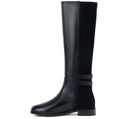 Beautifully made, these black knee high long boots are crafted from 100% genuine leather with back stretch suede, fleece lined for a luxurious feel, padded leather footbed provides lasting comfort. Featuring round toe, back stretchable suede for the perfect fit around the calf, an inside zip closure to ensure comfortably slip them on and off. These great-looking double buckle wrap straps decorative boots feature a classic western style that can take you from a day in the office to a casual date Long Black Leather Boots, Long Leather Boots, Black Leather Knee High Boots, Leather Knee High Boots, Back Stretches, Casual Date, Black Knees, Knee High Leather Boots, Long Boots