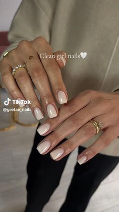 Flawless nails for the minimalist lovers! 💅✨ #CleanNails #Cleangirl 💅 credits: gretae_nails Nails Tiktok, Clean Girl Nails, Natural Nails Manicure, Short Gel Nails, Girl Nails, Gel Nails Diy, Simple Gel Nails, Classy Acrylic Nails