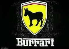 the logo for burrari with a donkey on it's back and an ornate border