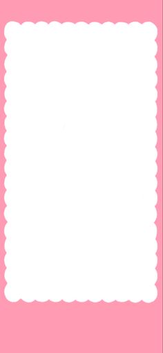 a white square with scalloped edges on a pink background in the shape of a rectangle