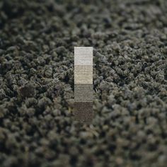 a piece of wood sitting on top of a pile of dirt