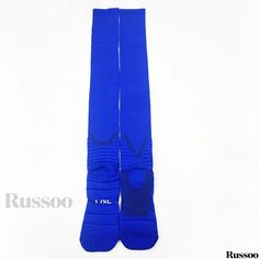 Russoo - Premium Performance Mens Knee-High Compression Socks: Comfortable and Breathable for Basketball and Running Blue Casual Training Socks, Comfortable Blue Training Socks, Casual Blue Training Socks, Blue Stretch Non-slip Socks, Blue Non-slip Stretch Socks, Blue Fitted Sports Socks, Blue Winter Sports Socks, Rugby Sport, Training Fitness Gym