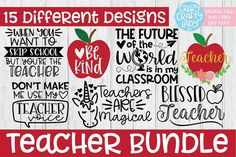 the teacher bundle is available for teachers to use on their classroom projects, including an apple and