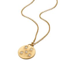 Elizabeth Moore Necklace Circle of 5th's Diamond Disc Disc Pendant, Disc Necklace, Rolo Chain, Most Popular, Gold Necklace, Fine Jewelry, Diamonds, Yellow Gold, Pendant Necklace