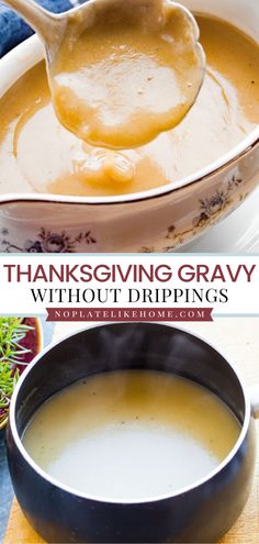 Looking for an easy Thanksgiving recipe? Make this Thanksgiving Gravy without Drippings! This homemade gravy is versatile and can be made with chicken, turkey, or vegetable broth. Pin this traditional Thanksgiving recipe! Thanksgiving Gravy Without Drippings, Easy Thanksgiving Gravy, Butter Gravy Recipe, Gravy Recipe Without Drippings, Brown Gravy Recipe Easy, Gravy Without Drippings, Turkey Gravy Easy