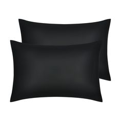 two black pillows sitting next to each other