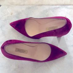 Gorgeous Heeled Pumps In A Deep Magenta Velvet. 3.5 Inch Heel And Only Worn 3 Times. Size 38.5 And Fits Like A Us 8.5. Made In Italy Magenta Velvet, Deep Magenta, Heeled Pumps, Velvet Heels, 5 Inch Heels, Pink Red, Shoes Women Heels, Pink Ladies, Shoes Heels