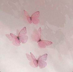 three pink butterflies flying in the air