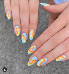 Cute Summer Nail Designs, Summer Nail Designs, Bright Summer Nails, Cute Simple Nails, Colorful Nail, Cute Summer Nails, Cute Gel Nails