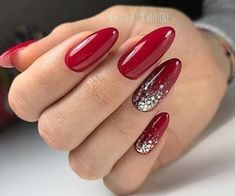 Red Shellac Nails, Sparkle Gel Nails, Her Nails, Red Nail Designs, Super Nails, Christmas Nails Acrylic