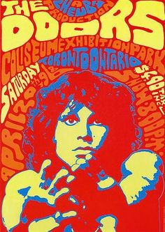 the doors concert poster, featuring an image of a woman with her hand on her hip