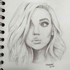 a pencil drawing of a woman's face