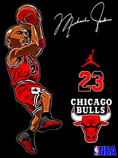 michael jordan chicago bulls autographed basketball player with the number 23 on his jersey