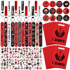 the ultimate collection of stickers and decals from rock band, including guitar hero