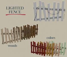 four different types of fences are shown in this image