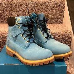 Brand New In The Box And Authentic Item. The Box Is Not Perfect. Blue Timberland Boots, Timberland Boots Mens, Shoe Designs, Modern Shoes, Timberlands Shoes, Boots Mens, Timberland Shoes, Mid Top, Timberland Mens