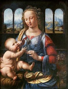 a painting of a woman holding a baby