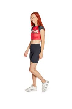 This super flattering University of Maryland Cropped and Fitted Tee is perfect for college game day paired with our Black Biker Shorts! Our Maryland Terps Team Tee's stretchy fabric makes it the perfect option for all body types. Stretchy and soft, you'll want to rock this top every day! 95% Polyester, 5% Spandex. Cropped Fit. Sublimated Design. Machine wash on cold. Officially Licensed by Lo + Jo Bands. College Game Day, College Games, College Game Days, Black Biker Shorts, University Of Maryland, Fitted Tee, All Body Types, Biker Shorts, Workout Tee