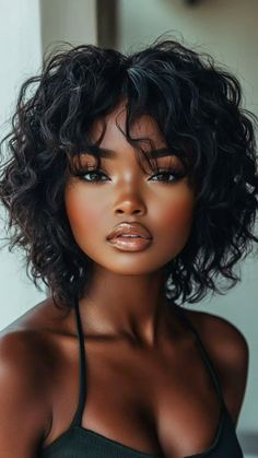 Black Layered Bob Hairstyles, Nia Long Short Hair, Fluffy Bob Black Women, Short Wig Styles, Hypnotic Beauty, Black And Grey Hair, Short Haircuts For Black Women, Short Natural Curly Hair, Short Bobs