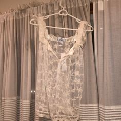 Ivory Top Lace Pinky Size Small 55 Cotton 45 Nylon Sheer Lace With No Lining New With Tags Smoke And Pet Free Home Runs Large I’d Say. Vintage Lace Top, Ivory Tops, Vintage Lace, Lace Tops, Sheer Lace, Cream White, Pretty Things, Lace Top, Women's Fashion